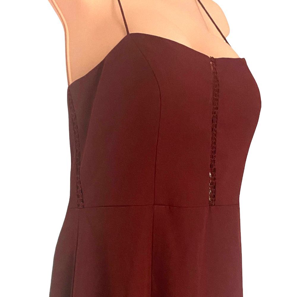 Jarlo Wine Red Maxi with Train High Low Formal Dress Fluted Noelle Evening Gown - Picture 9 of 12